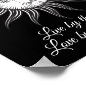 hemelzon maan zwart wit simpel grafisch poster (Hoek)