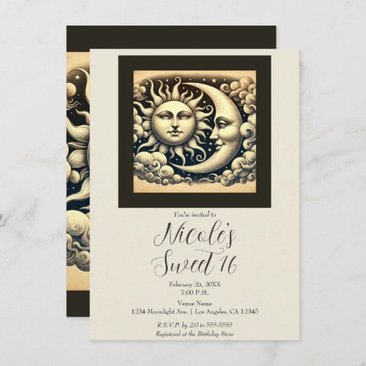 hemelzonnetje & maanzoet 16 jaar kaart (Voorkant / Achterkant)