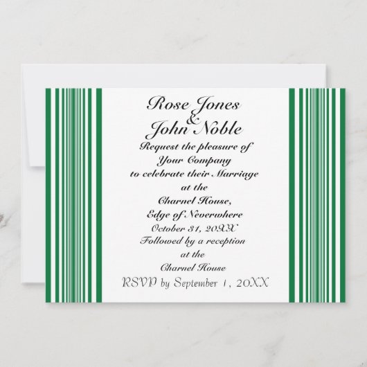 Hemera (Green) Wedding Invitation Kaart (Voorkant)