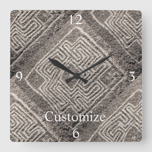 Hemet Maze Stone Thunder_Cove Vierkante Klok (Voorkant)
