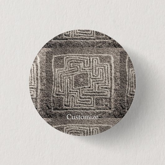 Hemet Maze Stone Thunder_Hoesje Ronde Button 3,2 Cm (Voorkant)