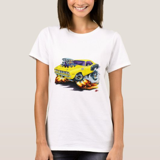 Hemi Cuda Yellow Car 1971 T-shirt (Voorkant)