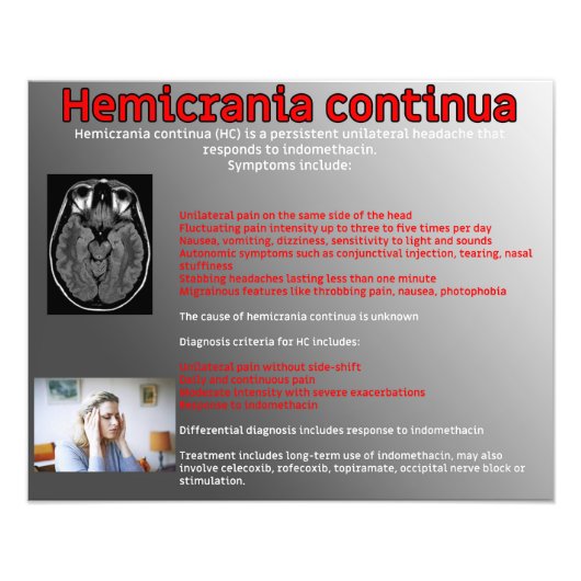 Hemicrania continua foto afdruk (Voorkant)