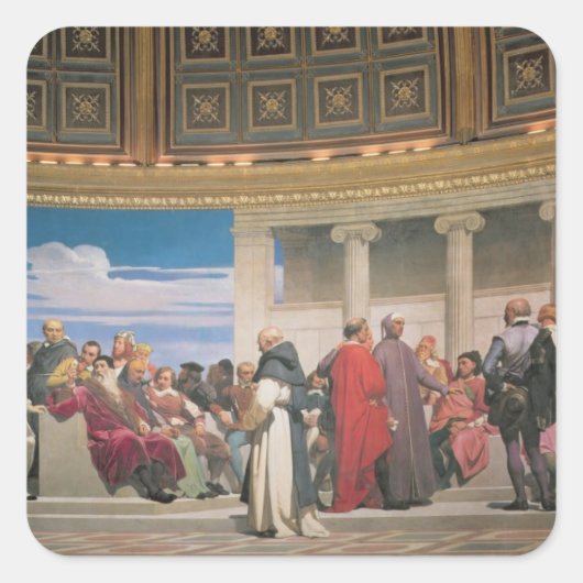 Hemicycle: Kunstenaars van alle leeftijden, detail Vierkante Sticker (Voorkant)