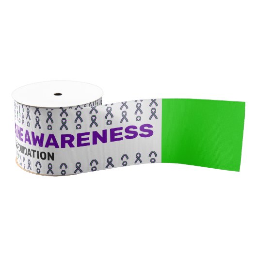 Hemiplegic Migraine Awareness Patroon Ribbon Grosgrain Lint (Spoel)