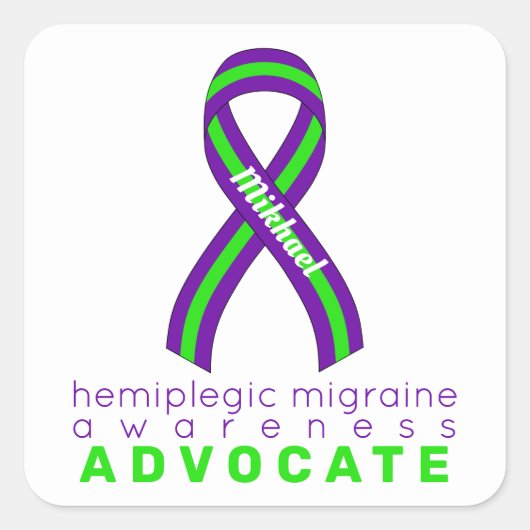 Hemiplegische migraine Advocate White Square Stick Vierkante Sticker (Voorkant)