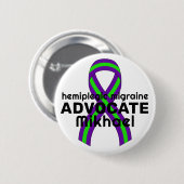 Hemiplegische migraine Advocate Witte Button (Voorkant /achterkant)