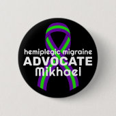 Hemiplegische migraine Advocate zwarte Button (Voorkant)