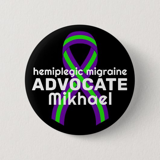 Hemiplegische migraine Advocate zwarte Button (Voorkant)
