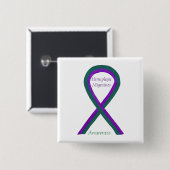 Hemiplegische migraine Bewustmaking Koolstofarme B Vierkante Button 5,1 Cm (Voorkant /achterkant)