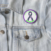 Hemiplegische migraine Warrior Ribbon White Button (In situ)