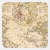 Hemisferes Vierkante Sticker (Voorkant)