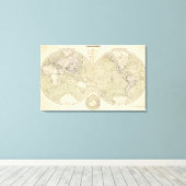 Hemisphere Atlas Map Canvas Afdruk (Insitu (Houten vloer))