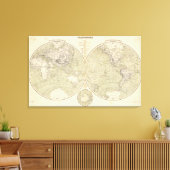 Hemisphere Atlas Map Canvas Afdruk (Insitu (Woonkamer))