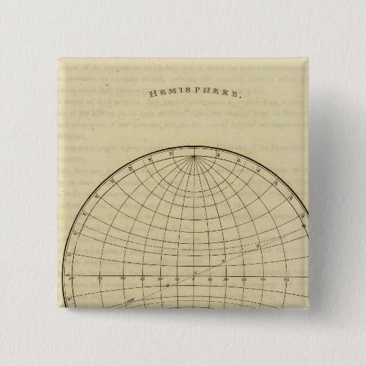 Hemisphere-kaart Vierkante Button 5,1 Cm (Voorkant)