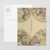 Hemispheres Handgekleurde atlaskaart Briefkaart (Voorkant / Achterkant)