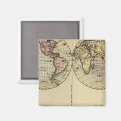 Hemispheres Handgekleurde atlaskaart Magneet (Voorkant / Achterkant)