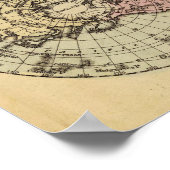 Hemispheres Handgekleurde atlaskaart Poster (Hoek)