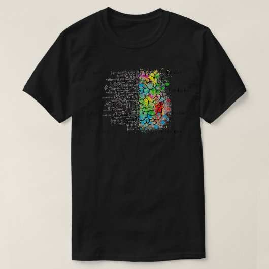 Hemisphersen met rechter en linkerhersenhelft t-shirt (Design voorkant)