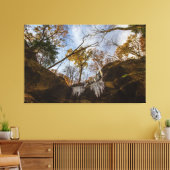 Hemlock Cliffs, Indiana in het najaar Canvas Afdruk (Insitu (Woonkamer))