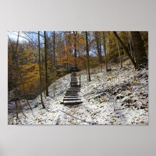 Hemlock Cliffs with Light Snow, Indiana Poster (Voorkant)