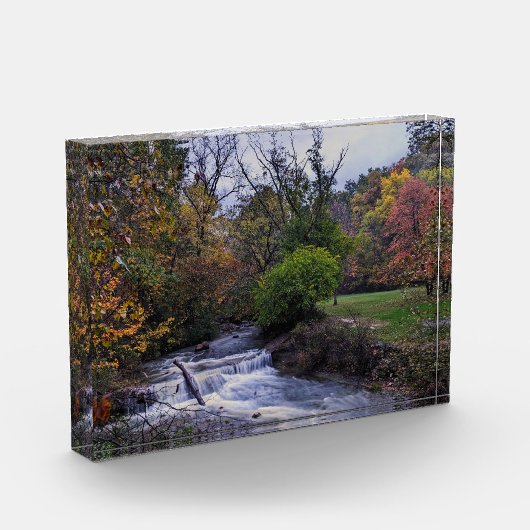 Hemlock Creek Herfsten op een mooie Herfst Ochtend Fotoblokken (Links)