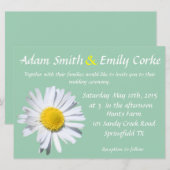 Hemlock Green Daisy Wedding Invitation Kaart (Voorkant / Achterkant)