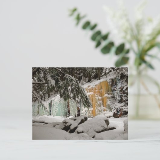 Hemlock & Iceflow, Smart's Brook, Thornton, NH Briefkaart (Staand voorkant)