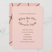 Hemmeli Geometry Roos Gold Wedding Invitations Kaart (Voorkant / Achterkant)