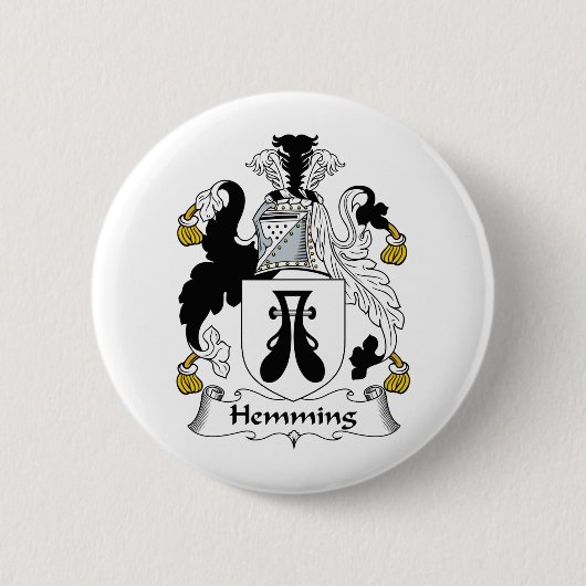 Hemming Family Crest Ronde Button 5,7 Cm (Voorkant)