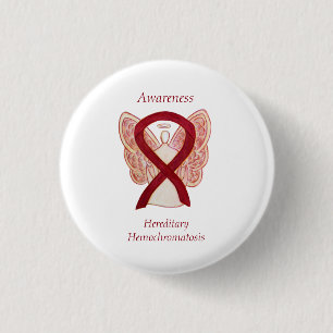 Hemochromatose bewustzijn Ribbon Pin Ronde Button 3,2 Cm
