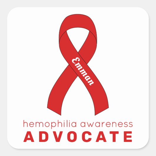 Hemofilie Advocate White Square Sticker (Voorkant)