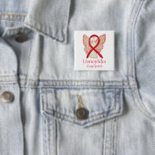 Hemofilie Angel Red Awareness Ribbon Art Button (In situ)