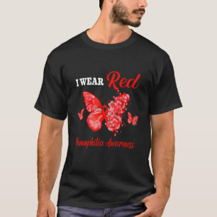 Hemofilie Bewustheid Ik Draag rode vlinder T-shirt