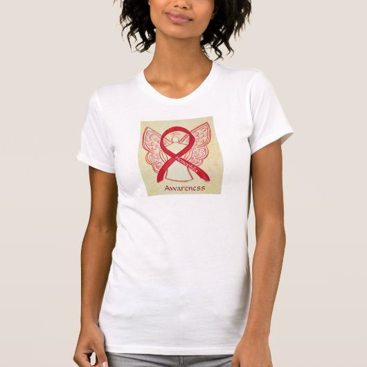 Hemofilie Bewustmaking Red Ribbon Angel Shirt (Voorkant)
