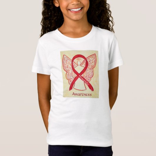 Hemofilie Bewustmaking Red Ribbon Angel Shirt (Voorkant)
