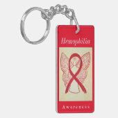 Hemofilie Bewustmaking Red Ribbon Angel Sleutelhan Sleutelhanger (Voorkant Links)