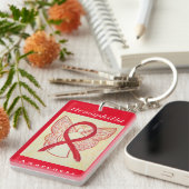 Hemofilie Bewustmaking Red Ribbon Angel Sleutelhan Sleutelhanger (Voorkant Rechts)