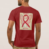 Hemofilie Bewustmaking Ribbon Angel - Aangepast Sh T-shirt (Achterkant)