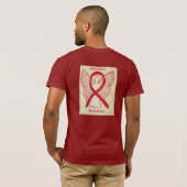 Hemofilie Bewustmaking Ribbon Angel - Aangepast Sh T-shirt (Achterkant volledig)