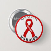 Hemofilie Warrior Ribbon White Button (Voorkant /achterkant)