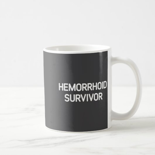 Hemorrhoid Survivor, Funny, Jokes, Sarcastic Koffiemok (Rechts)
