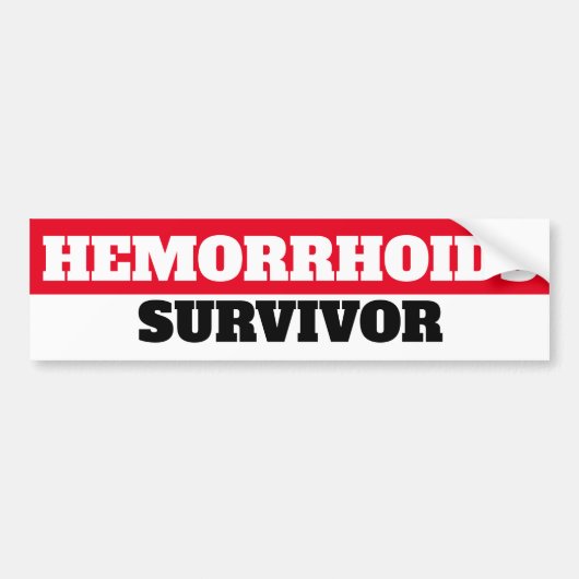 Hemorrhoids Survivor Bumpersticker (Voorkant)