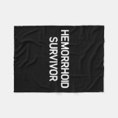 Hemorroïdenoverlevende, grappig, grappen, sarcasti fleece deken (Voorkant (Horizontaal))
