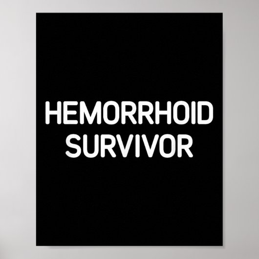 Hemorroïdenoverlevende, grappig, grappen, sarcasti poster (Voorkant)