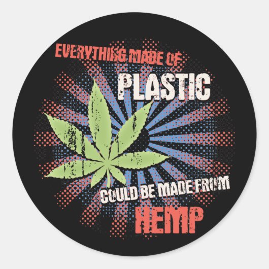 Hemp Plastic Ronde Sticker (Voorkant)