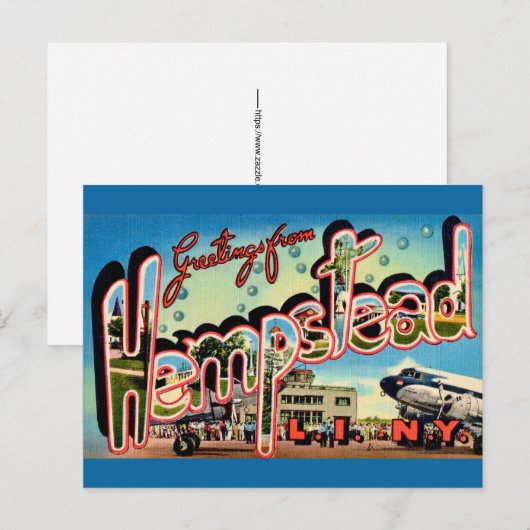 Hempstead Long Island NY Briefkaart (Voorkant / Achterkant)