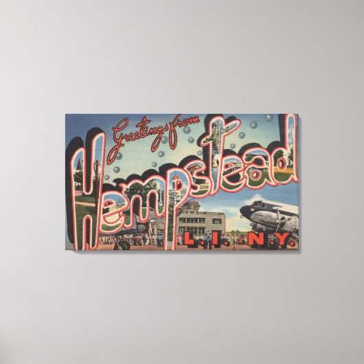 Hempstead, New York - Large Letter Scenes Canvas Afdruk (Voorkant)