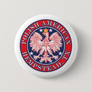 Hempstead Texas Poolse Amerikaanse adelaar Ronde Button 5,7 Cm