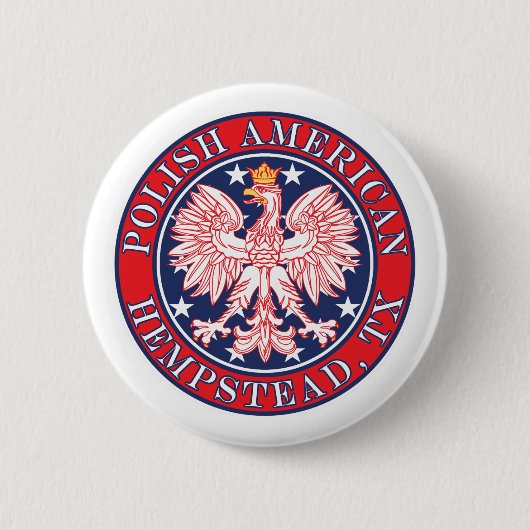 Hempstead Texas Poolse Amerikaanse adelaar Ronde Button 5,7 Cm (Voorkant)